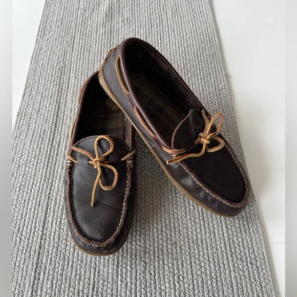 L.L. Bean | Shoes | Ll Bean Mens Dark Brown Leather Slippers  display picture 2